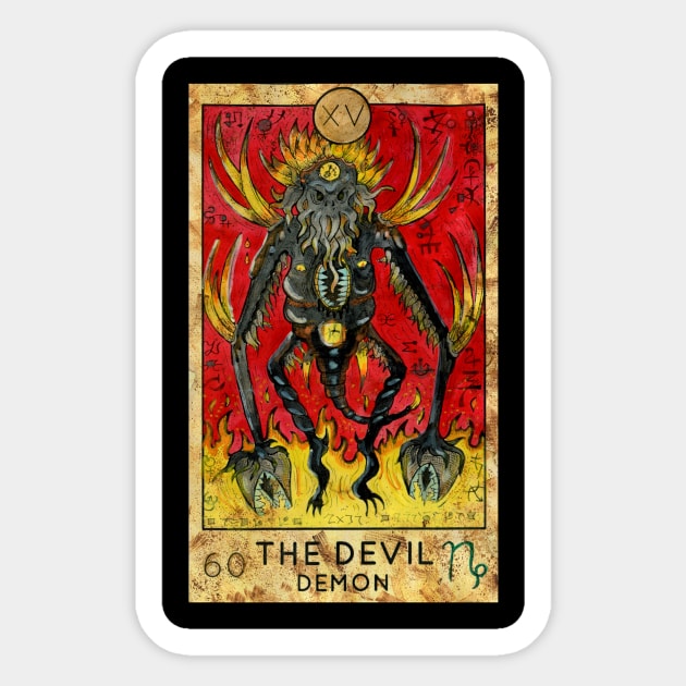 The Devil. Major Arcana Tarot Card. Sticker by Mystic Arts